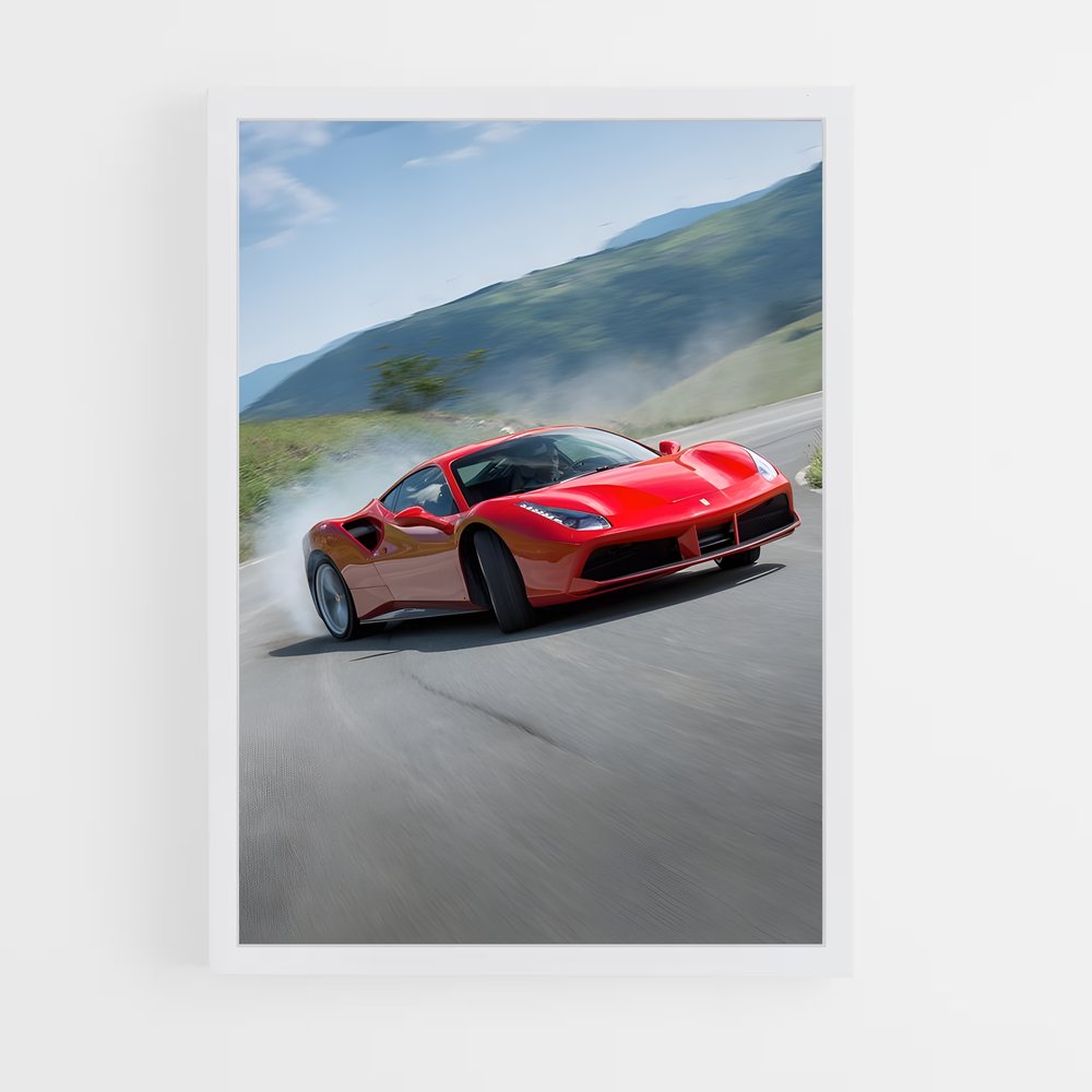 Poster gtb routes – affiche Ferrari (vue 3)